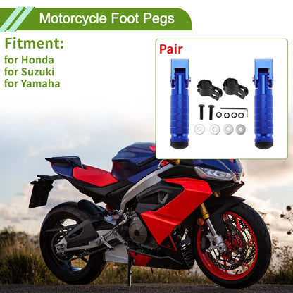 Motorcycle Foot Pegs Rear Set for Honda Suzuki Yamaha (Universal Fit)
