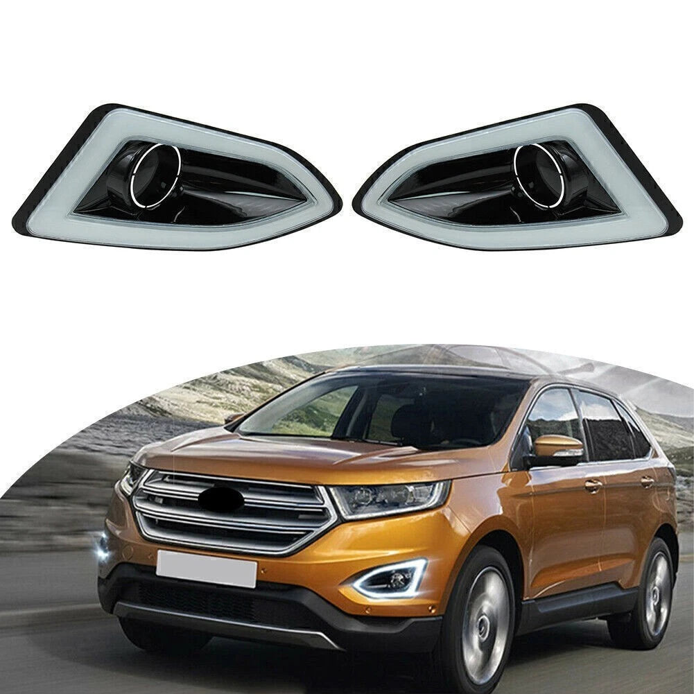LED Daytime Running Lights for Ford Edge (2015–2018) - Amber White Indicator Lamp