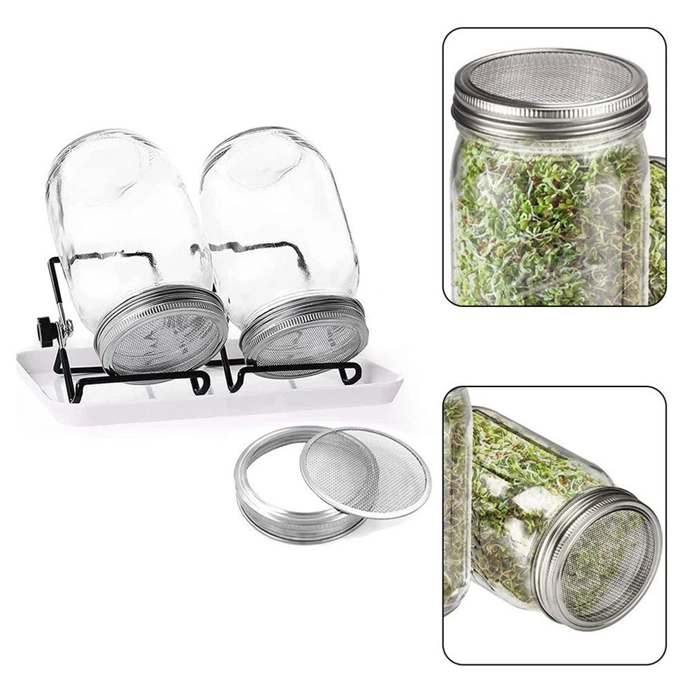 Set of 2 Stainless Steel Lids for Germination Cap