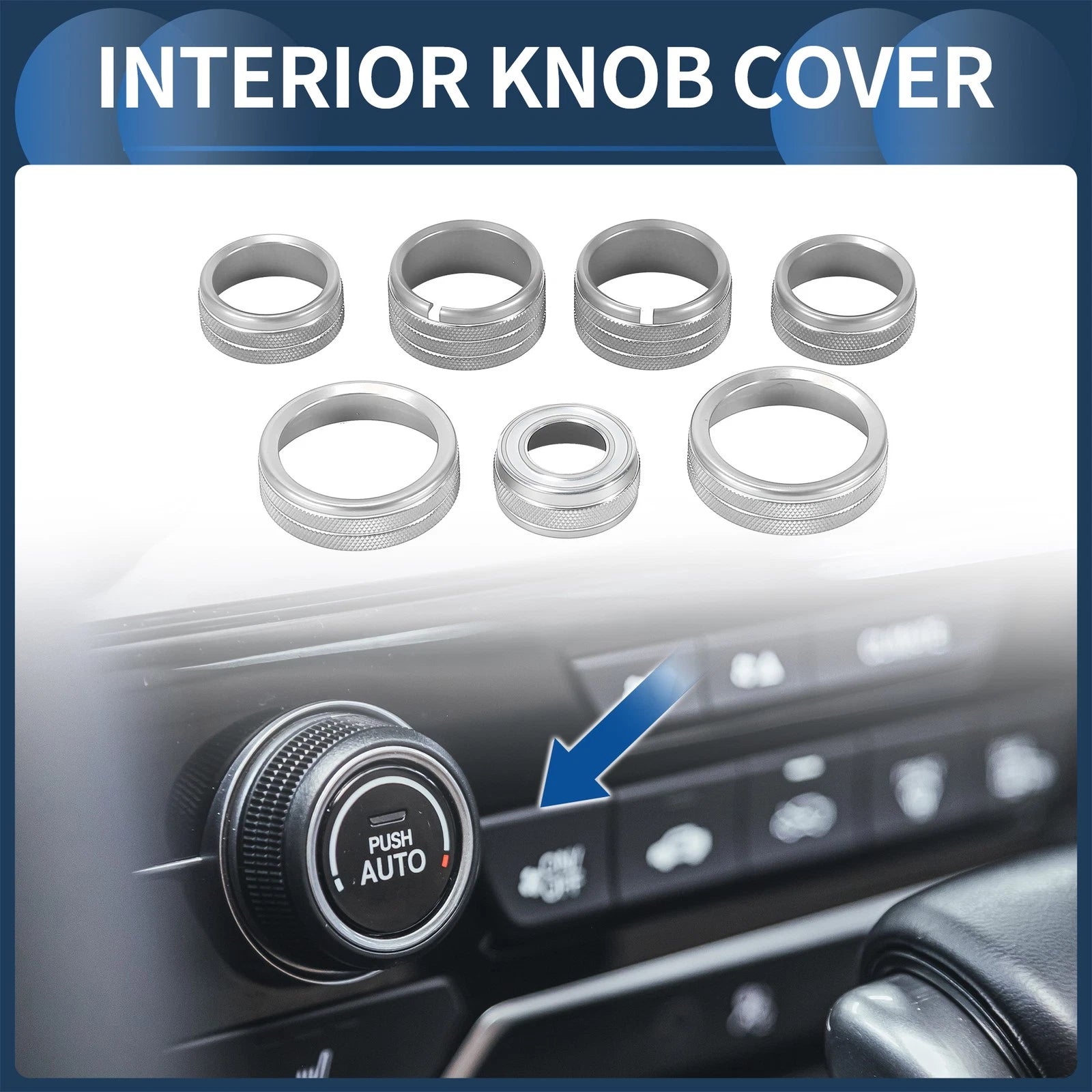 Headlight Switch Knob Cover Kit for GMC Canyon (2015–2022) Silver Tone