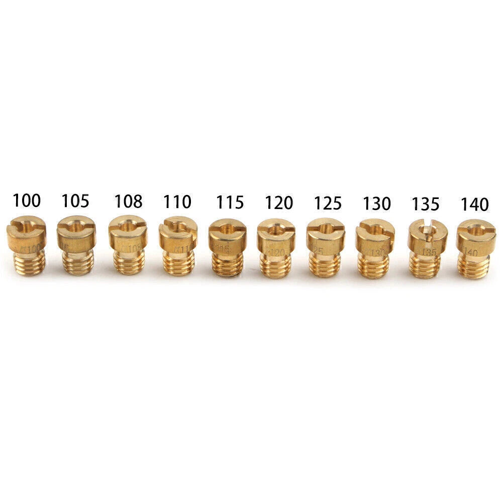 10 Pcs M5 Thread Carburetor Main Jet Kit for Motorcycle (100-140 Size)