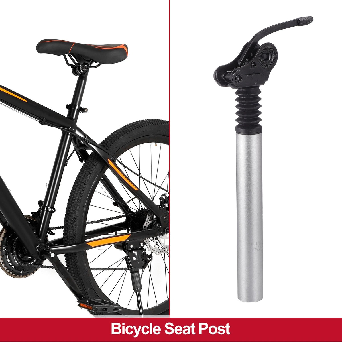 Adjustable Seat Post for MTB Mountain Bike 31.8x300mm Silver Tone (31.8)