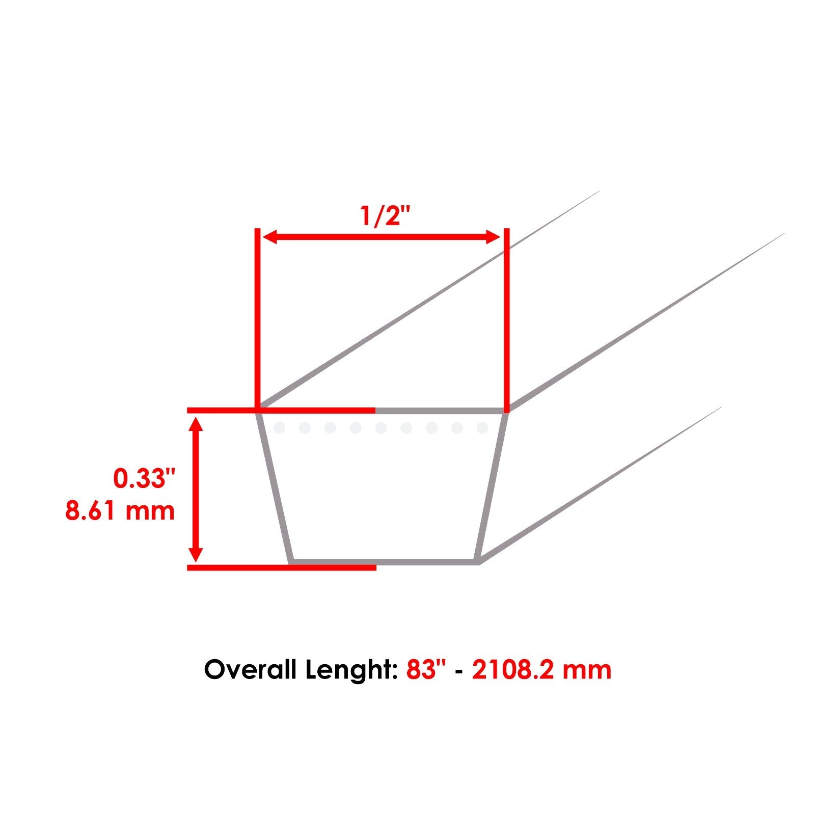 Belt for Simplicity Snapper 1/2in x 83in (OEM Replacement)