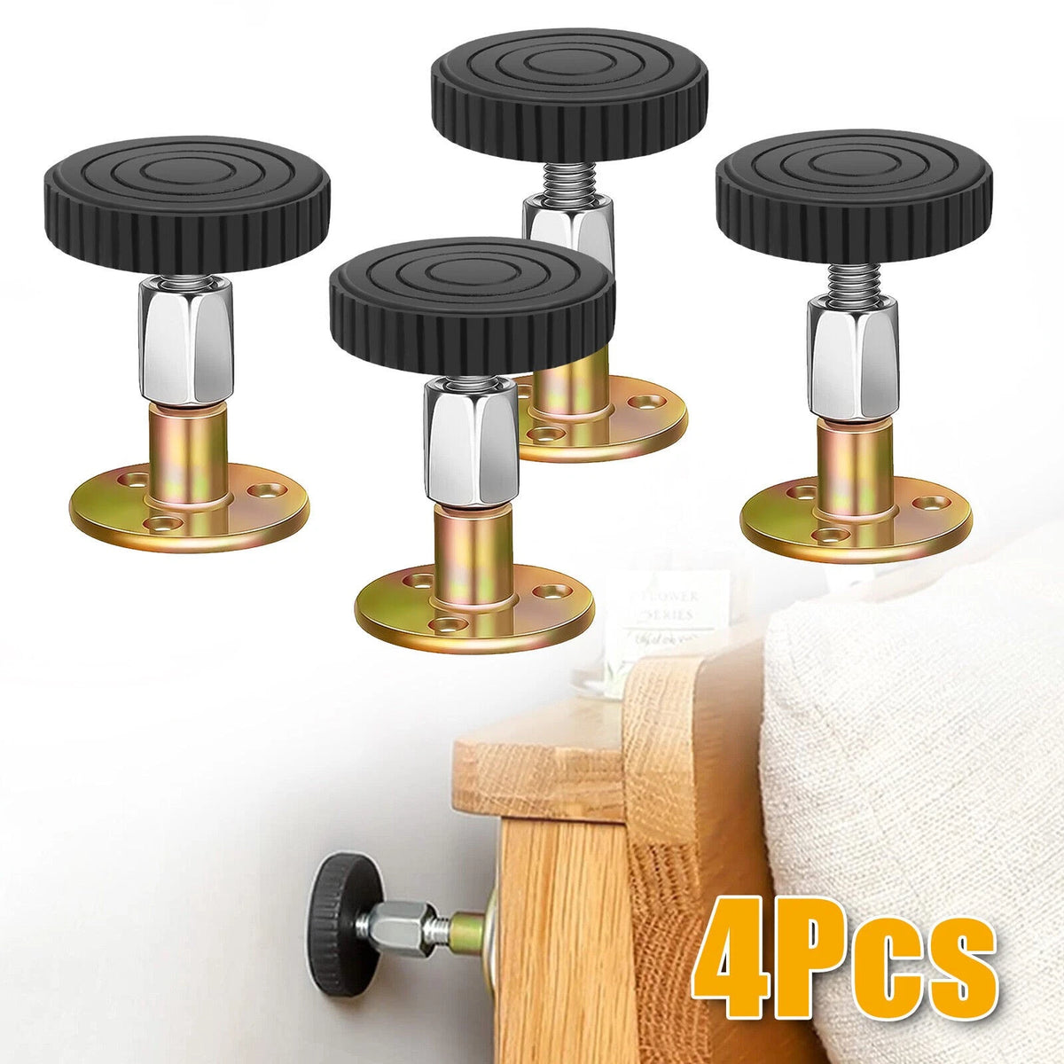 Set of 4 Adjustable Bed Frame Anti-Shake Tools for Universal Use