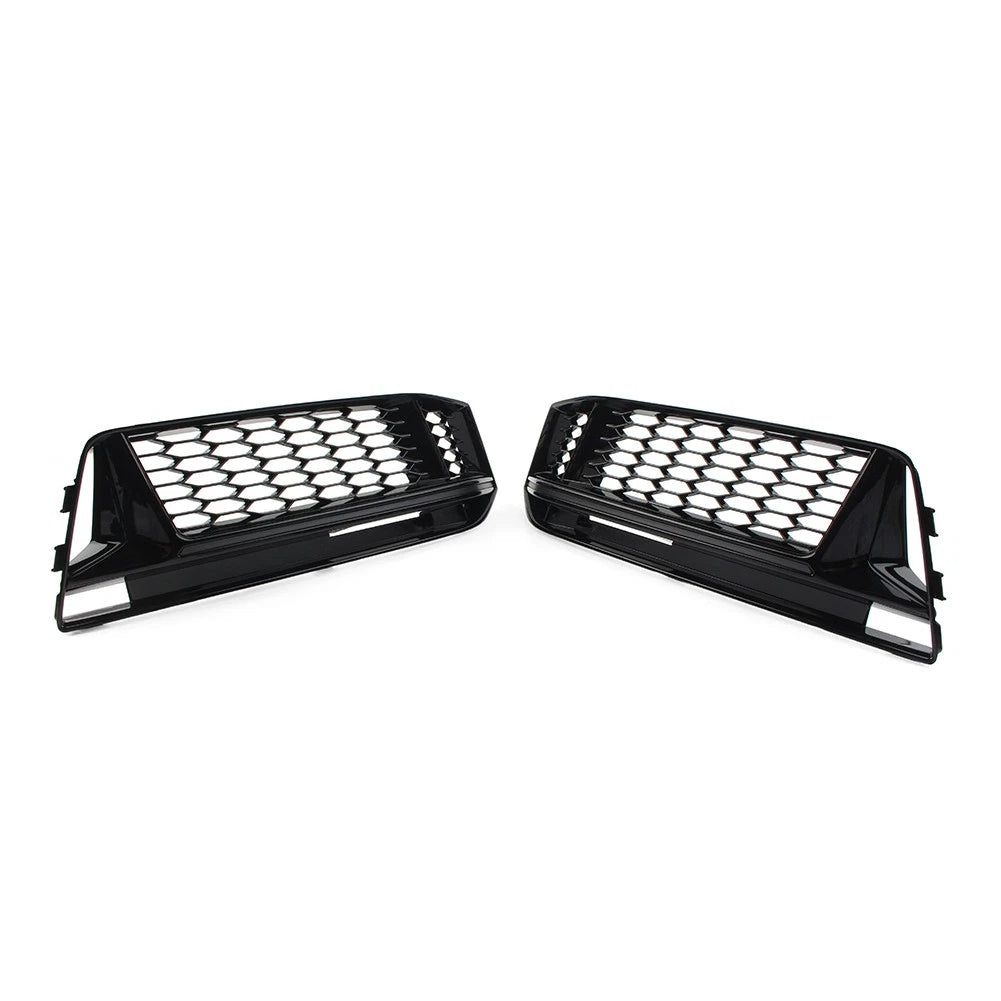 Honeycomb Fog Light Grille Cover for Audi A4 B9 S4 (2016–2018) Glossy Black
