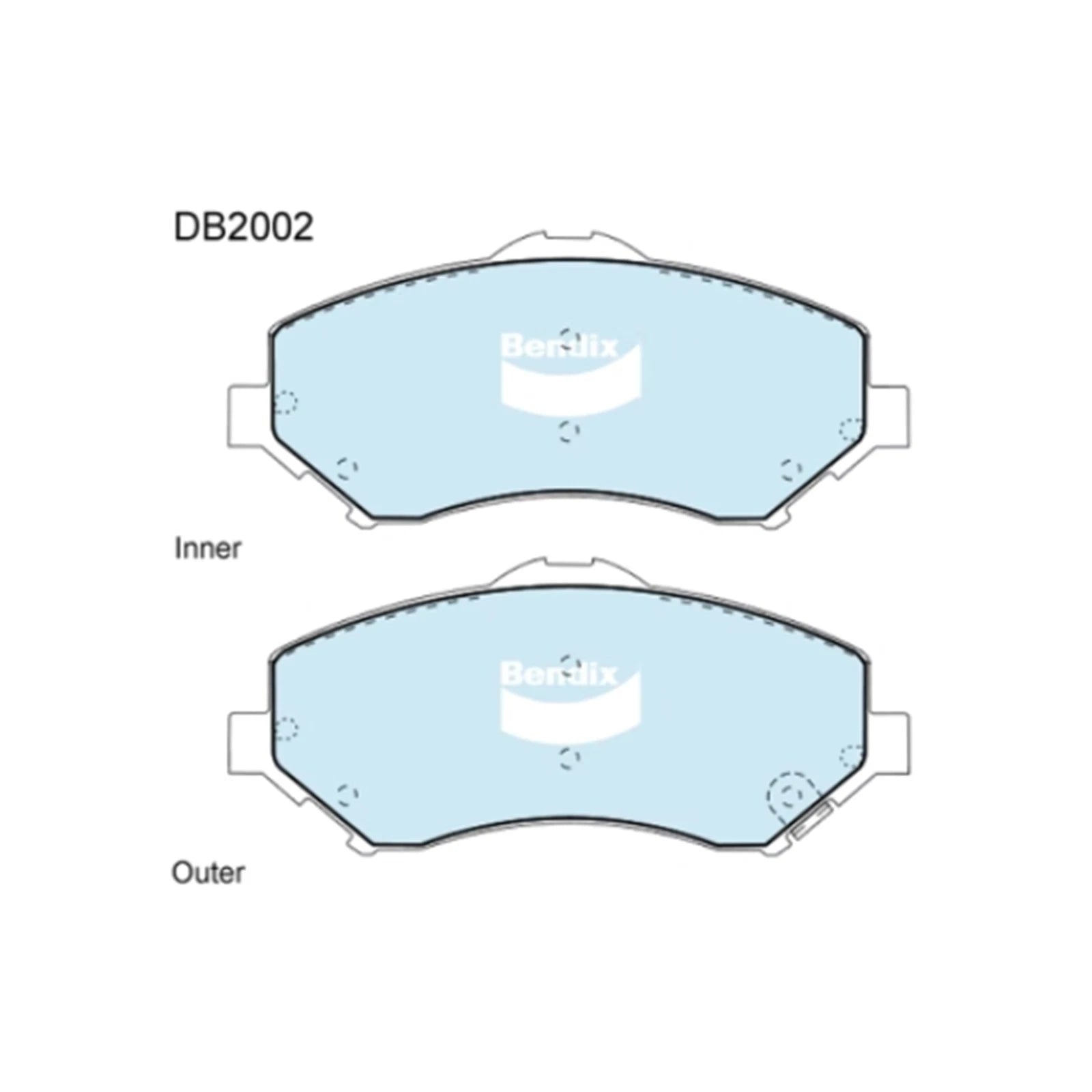 Set of 4 Bendix Front Disc Brake Pads for Dodge Journey (2008–2012)