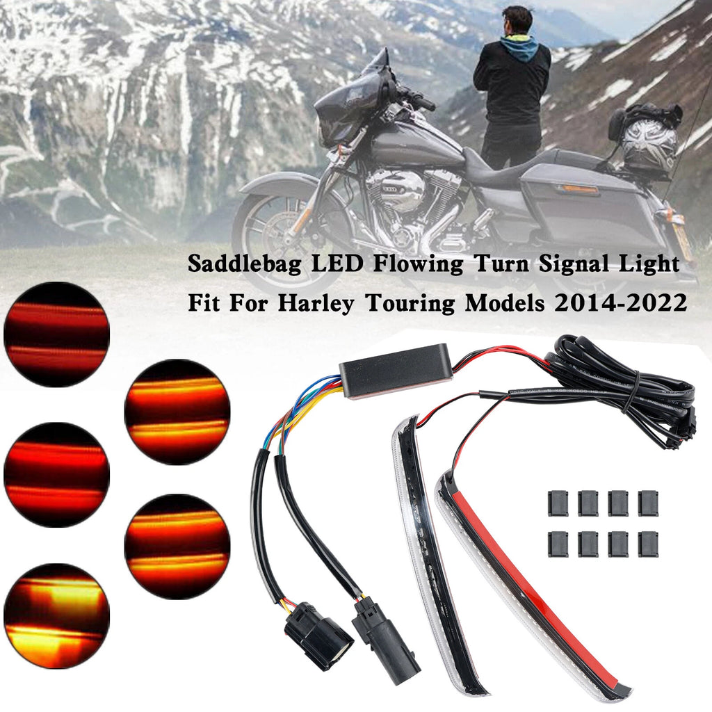 Saddlebag LED Flowing Turn Signal Light for Road Glide FLHR CVO (2014–2022)
