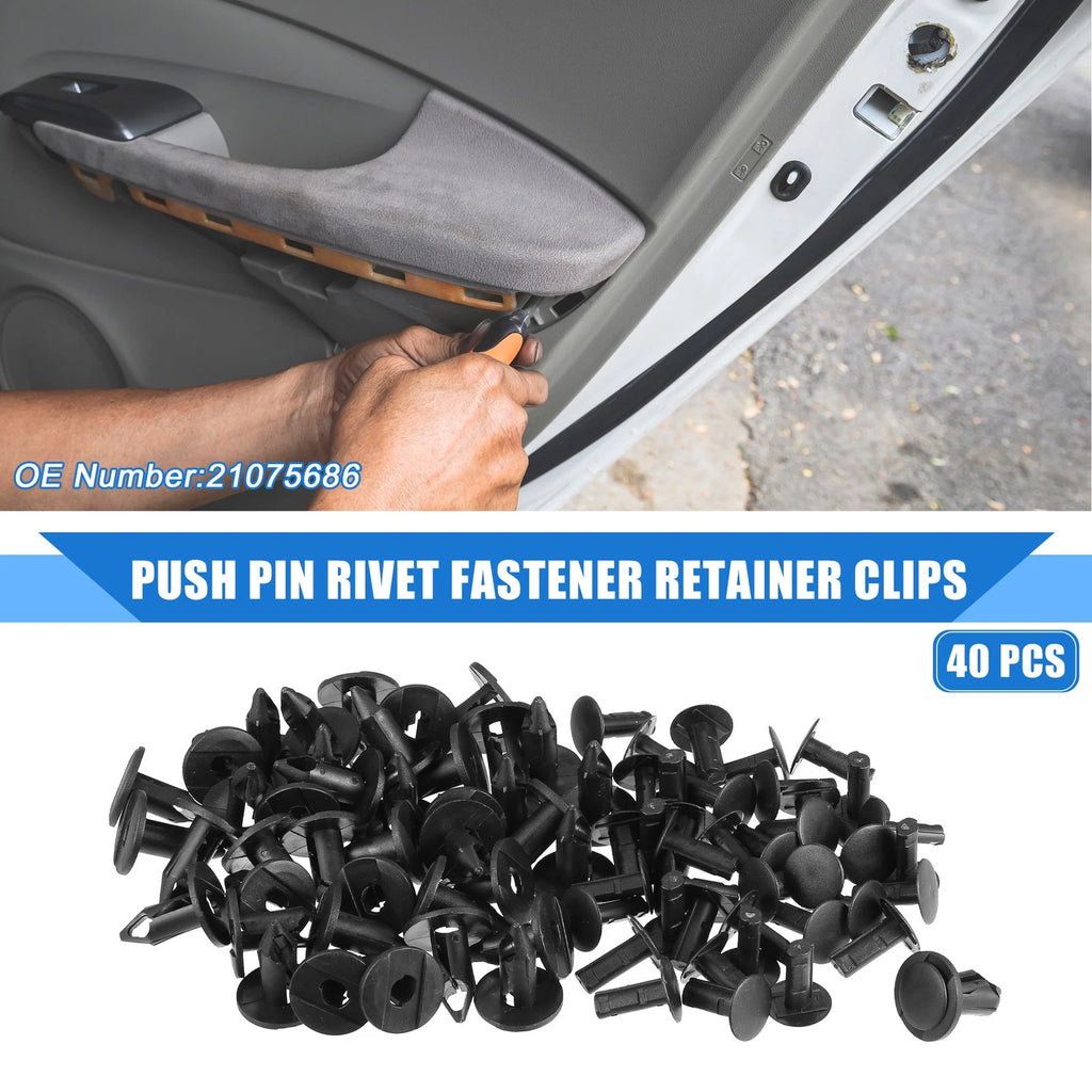 40 Pcs Push Pin Rivet Fastener Clips for Buick Rainier (2005–2007)