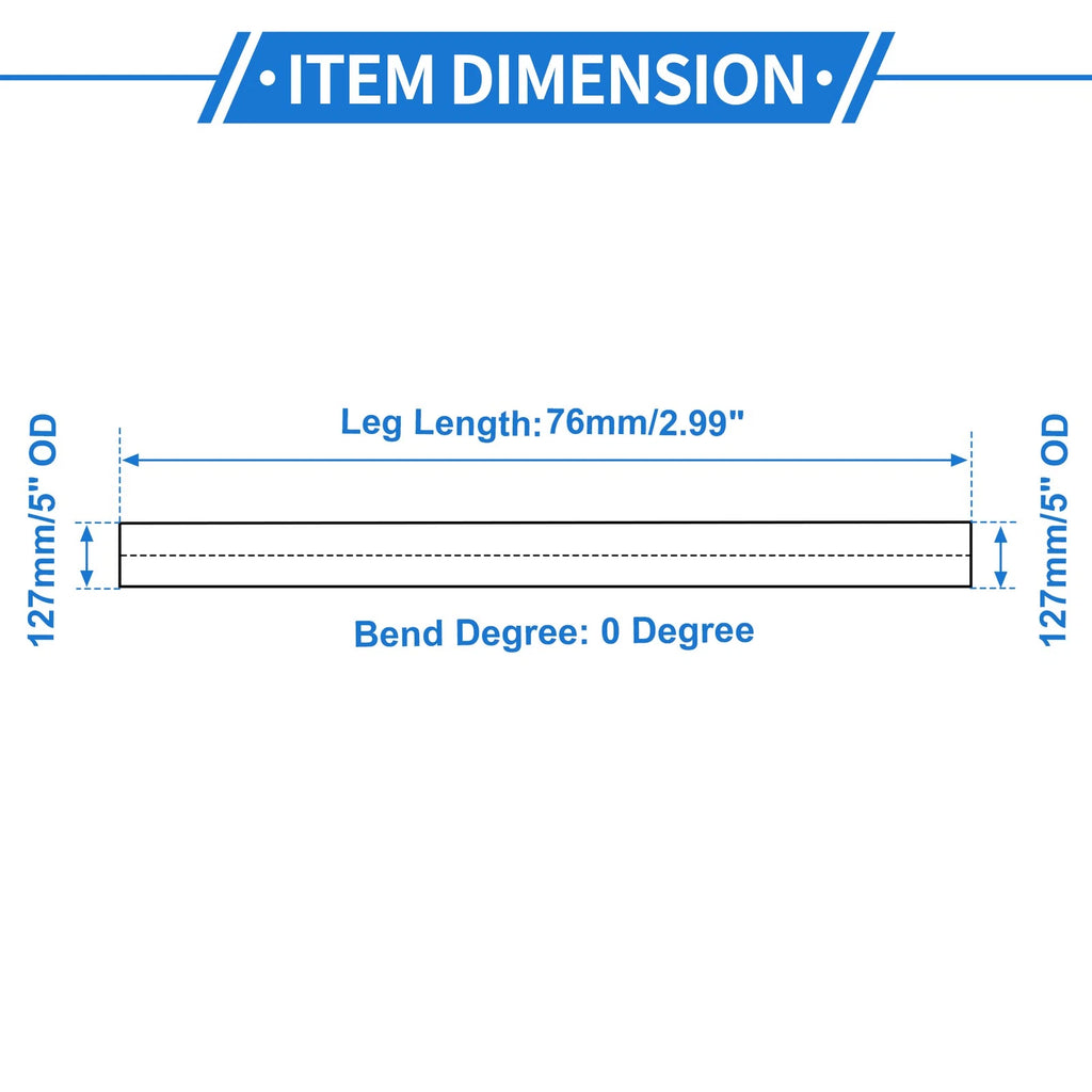 5" OD Intercooler Pipe for Universal Applications (0° Angle, 3" Length)