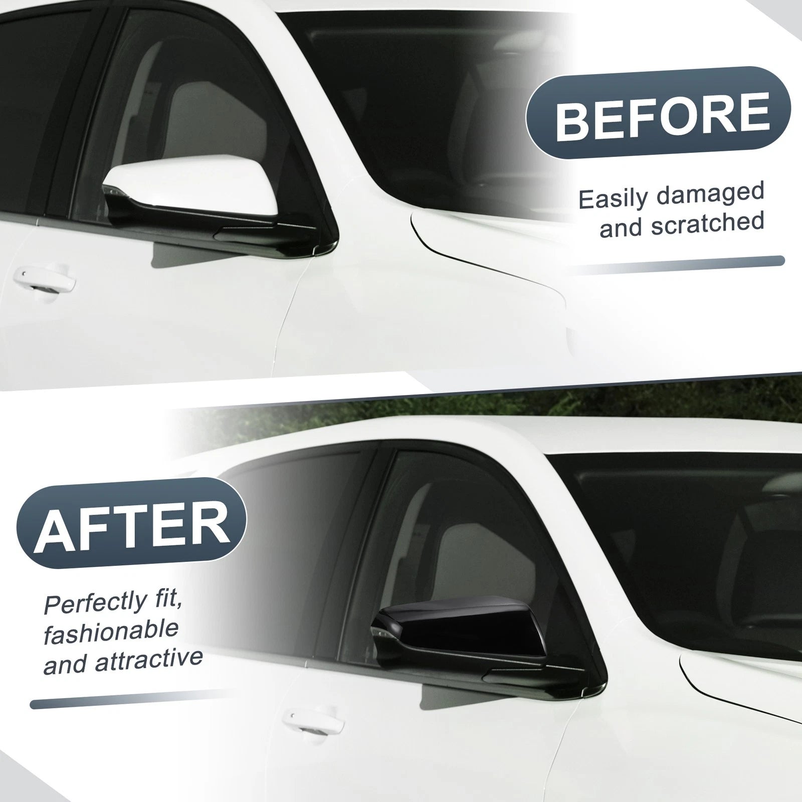 Right Side Mirror Cover Cap Gloss Black for Chevy Equinox GMC Terrain (2018–2024)