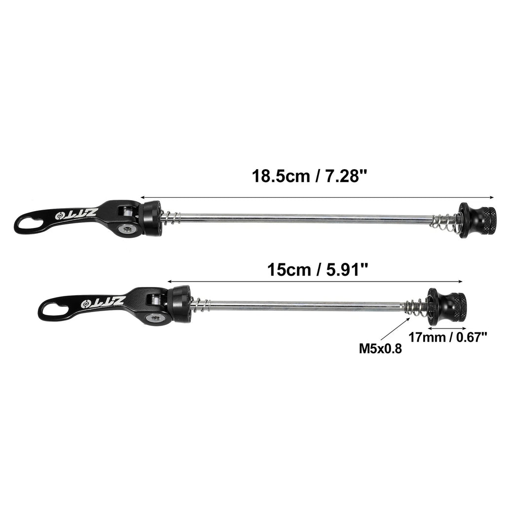 MTB Quick Release Axles Skewers Lever Front Rear 2 Pieces for 150mm 190mm (Black)