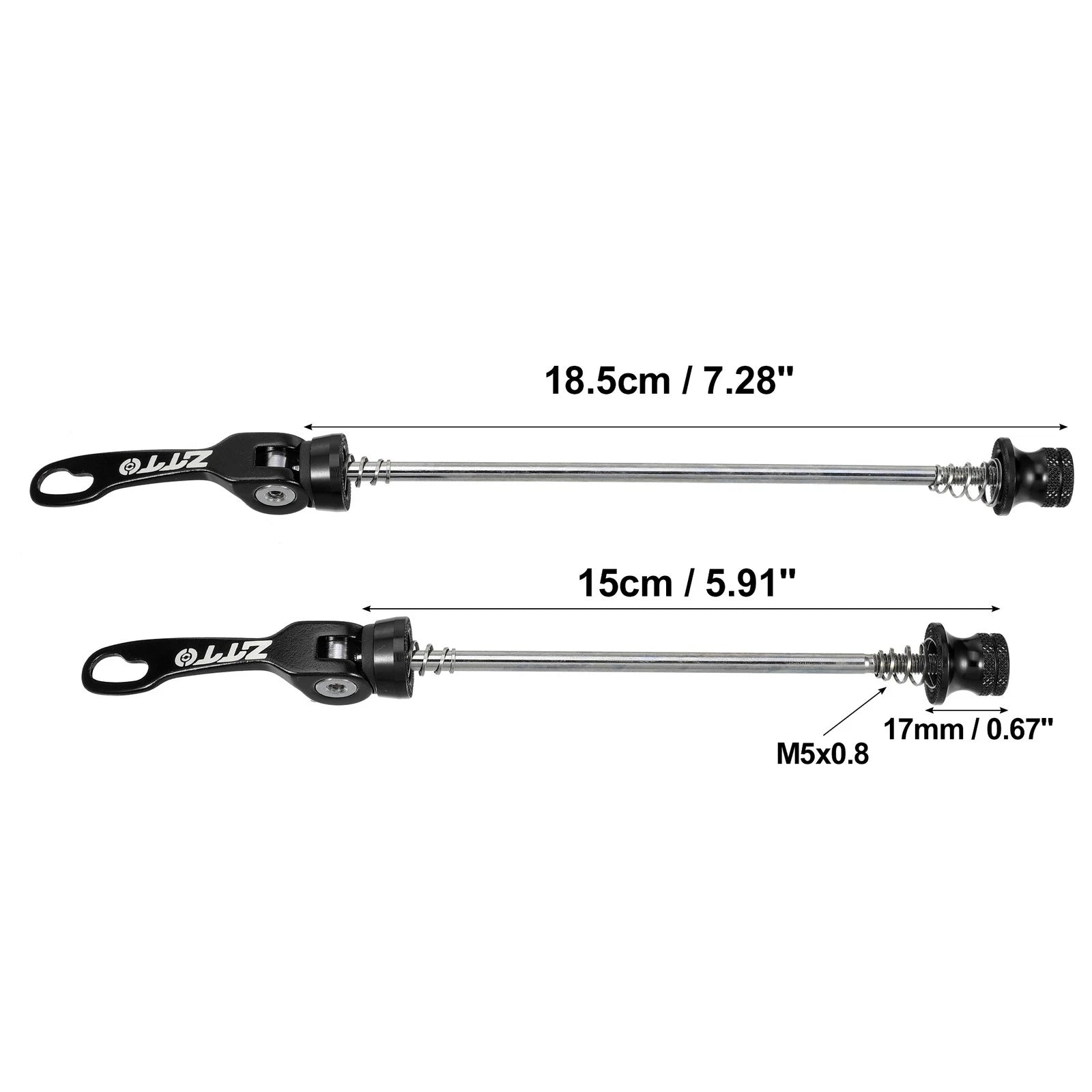 MTB Quick Release Axles Skewers Lever Front Rear 2 Pieces for 150mm 190mm (Black)