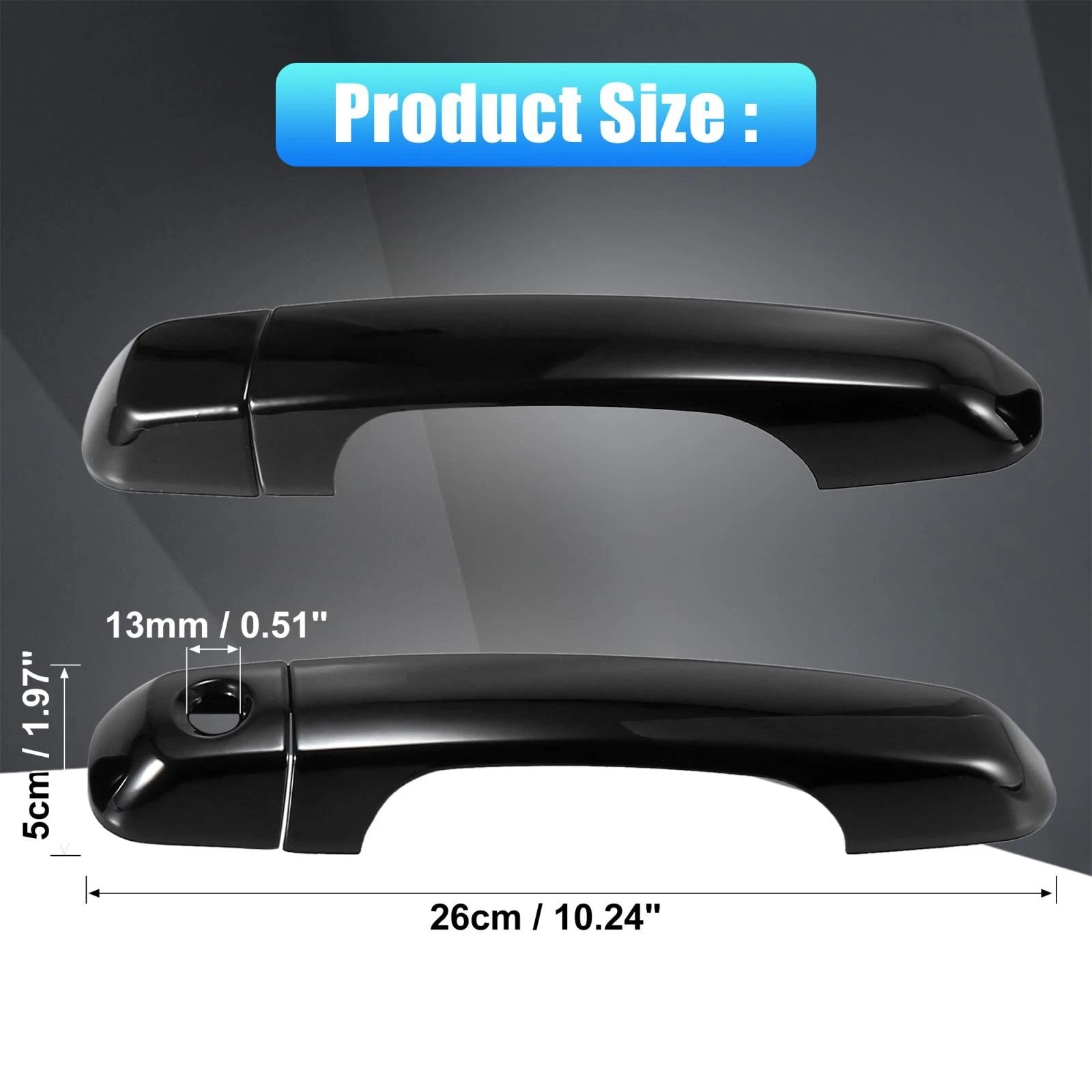 4 PCS ABS Exterior Door Handle Trim Covers for Toyota 4Runner (2010–2019)