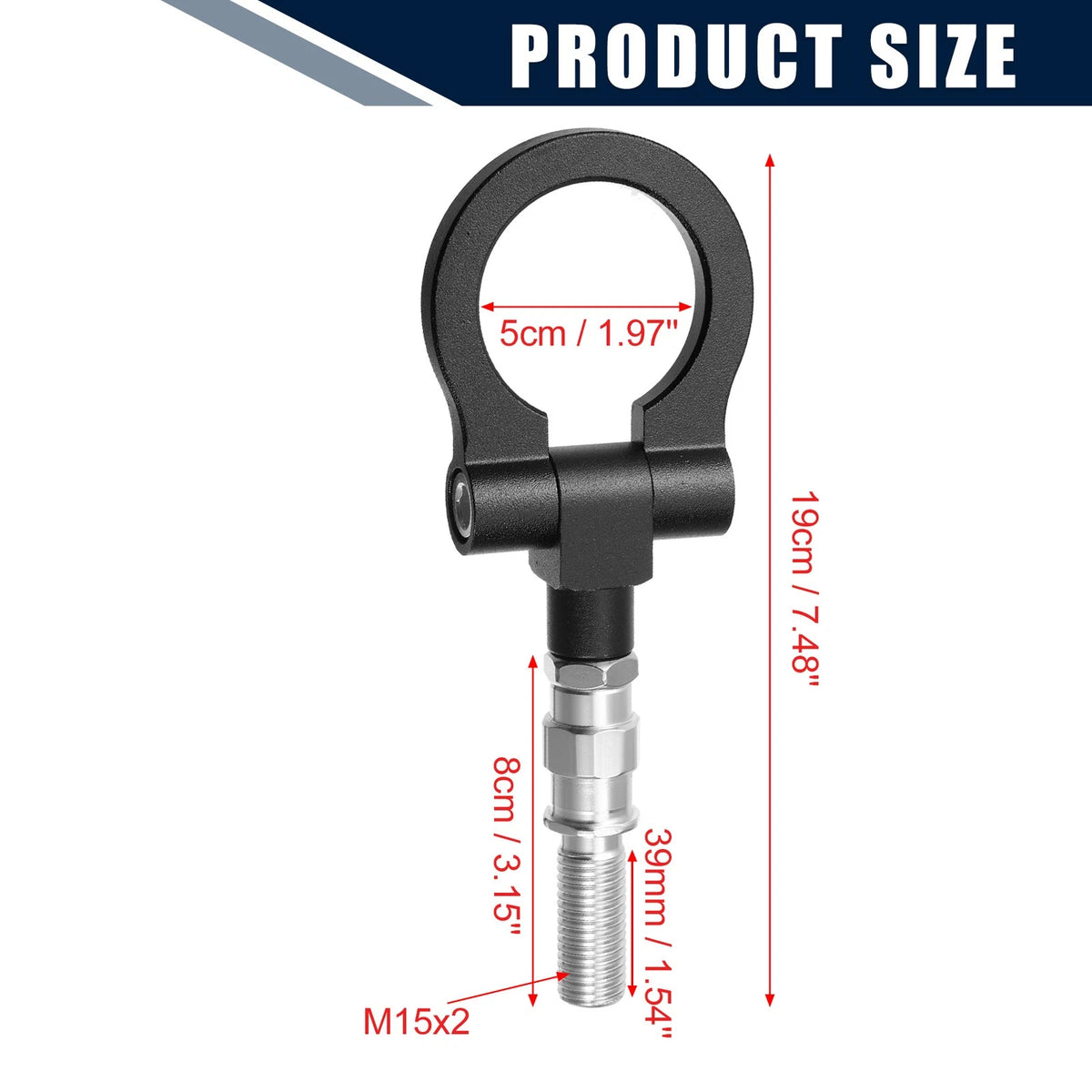 Tow Hook Screw for Mazda 3 (2004–2009) - Black Round Front Rear Bumper Ring