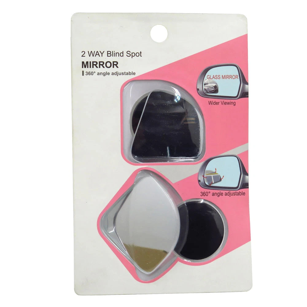 2 Pack Adjustable Blind Spot Side Mirror Stick On Glass for Universal Fit