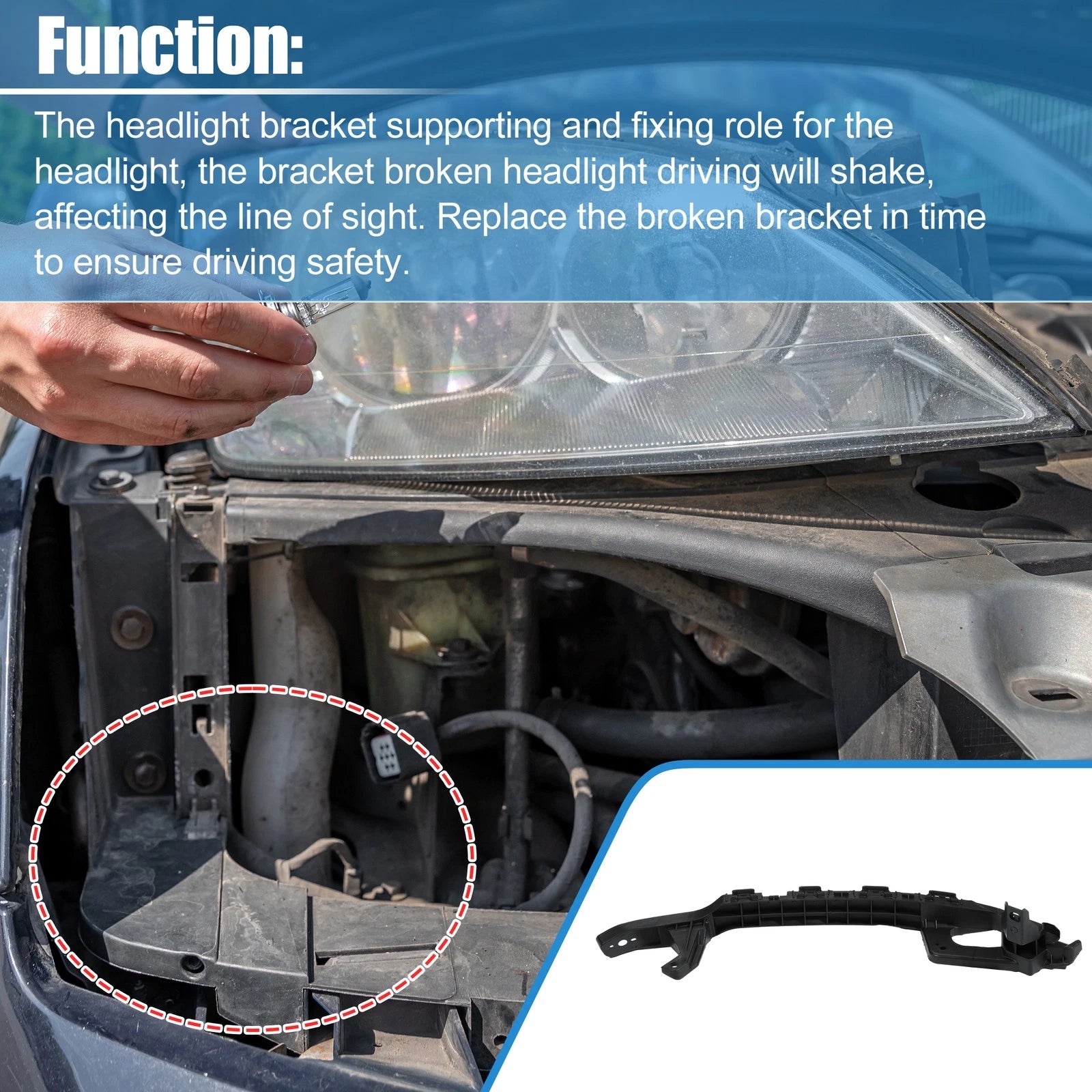 Headlight Bracket Support Pair for Honda Accord Sedan (2008–2012)