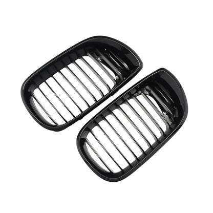 Gloss Black Front Kidney Grilles for E46 3 Series (2000–2006)