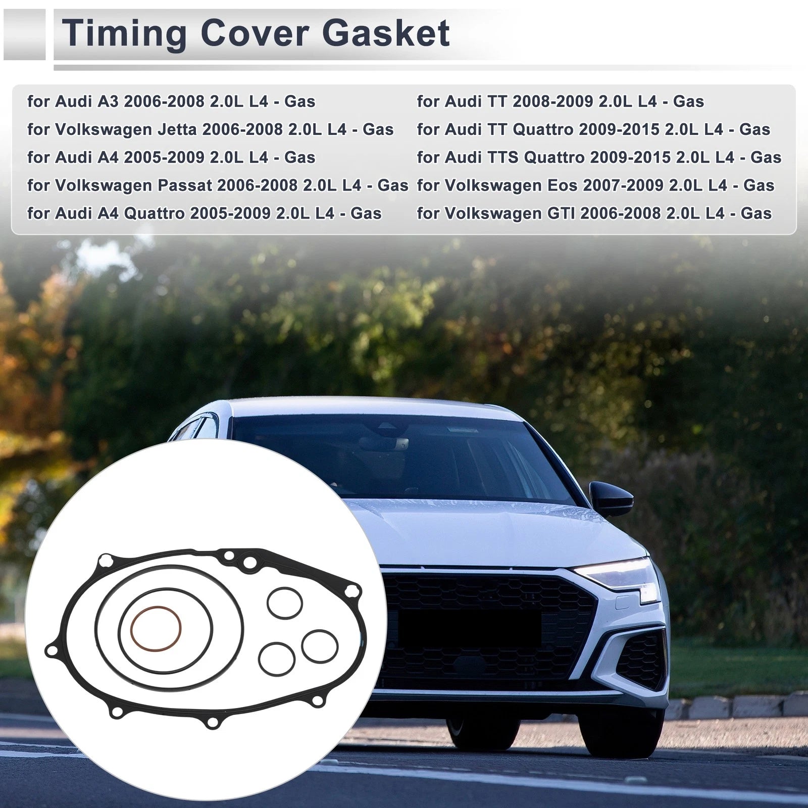 Timing Cover Gasket for Audi A3 2.0L L4 (2006–2008) Replacement
