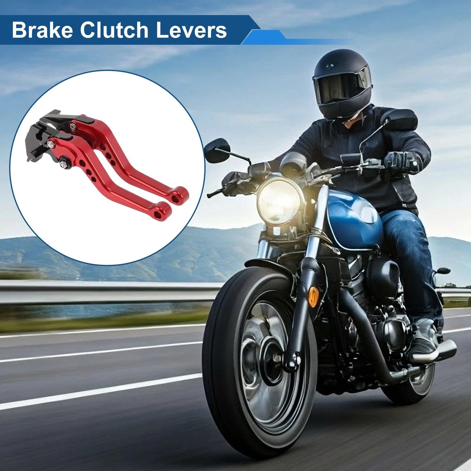 Adjustable Short Brake Clutch Levers for Suzuki GSXR600 (1997–2003) Solid Red