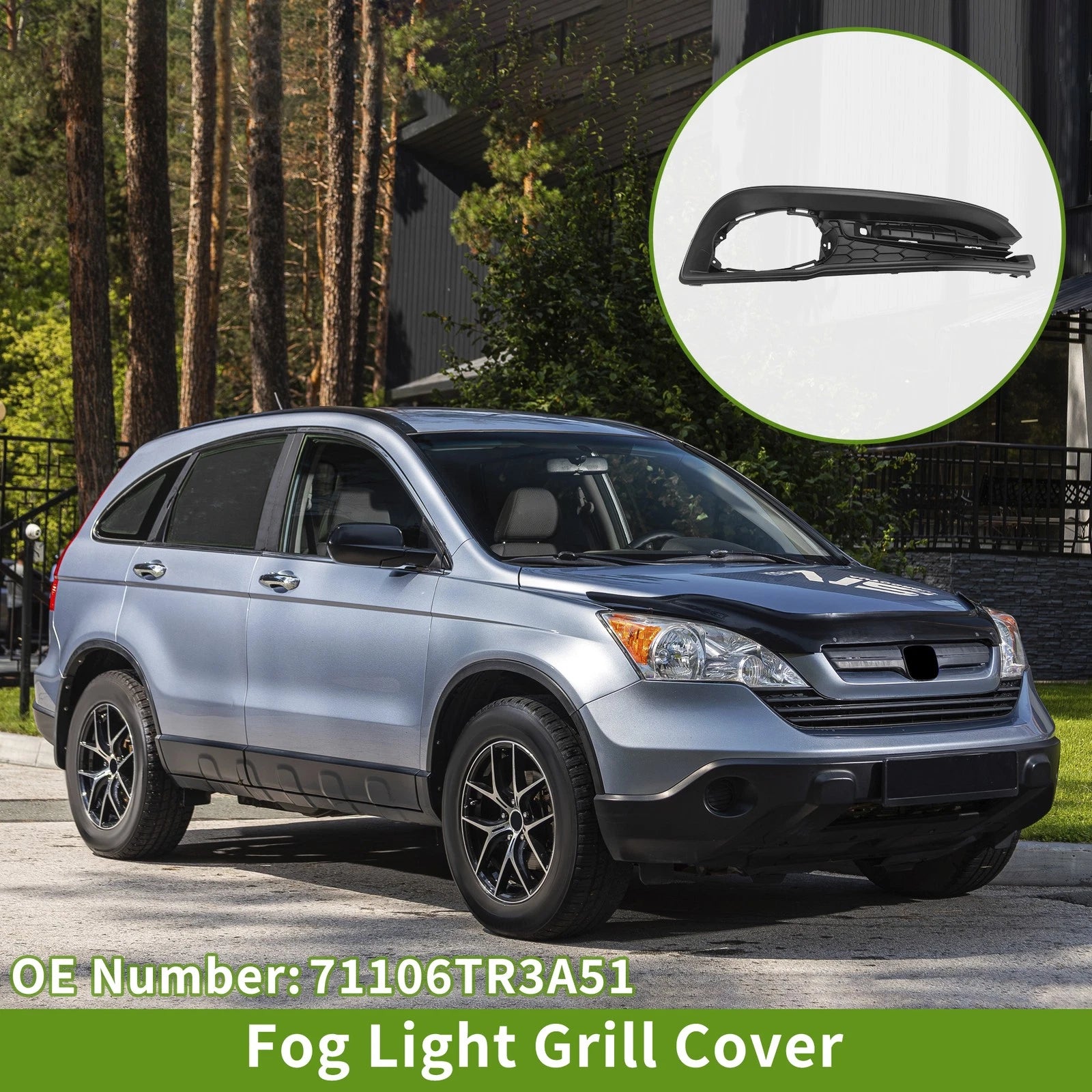 Right Front Fog Light Grill Replacement for Honda Civic (2013–2015)