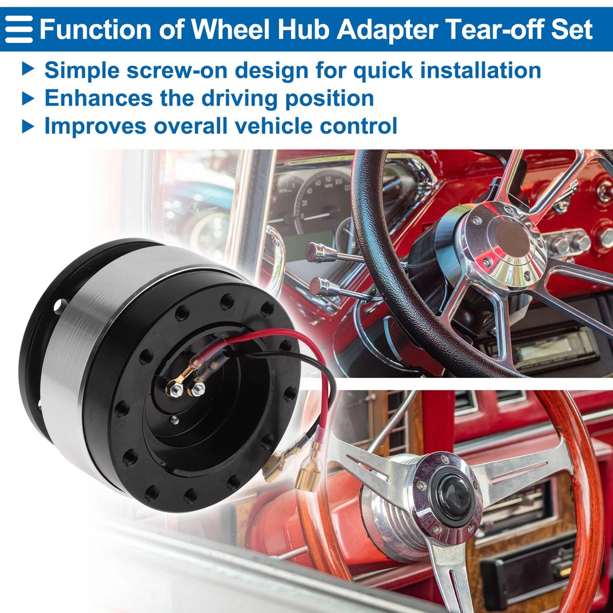 Steering Wheel Quick Release Hub Adapter 12 Hole for Universal Fit