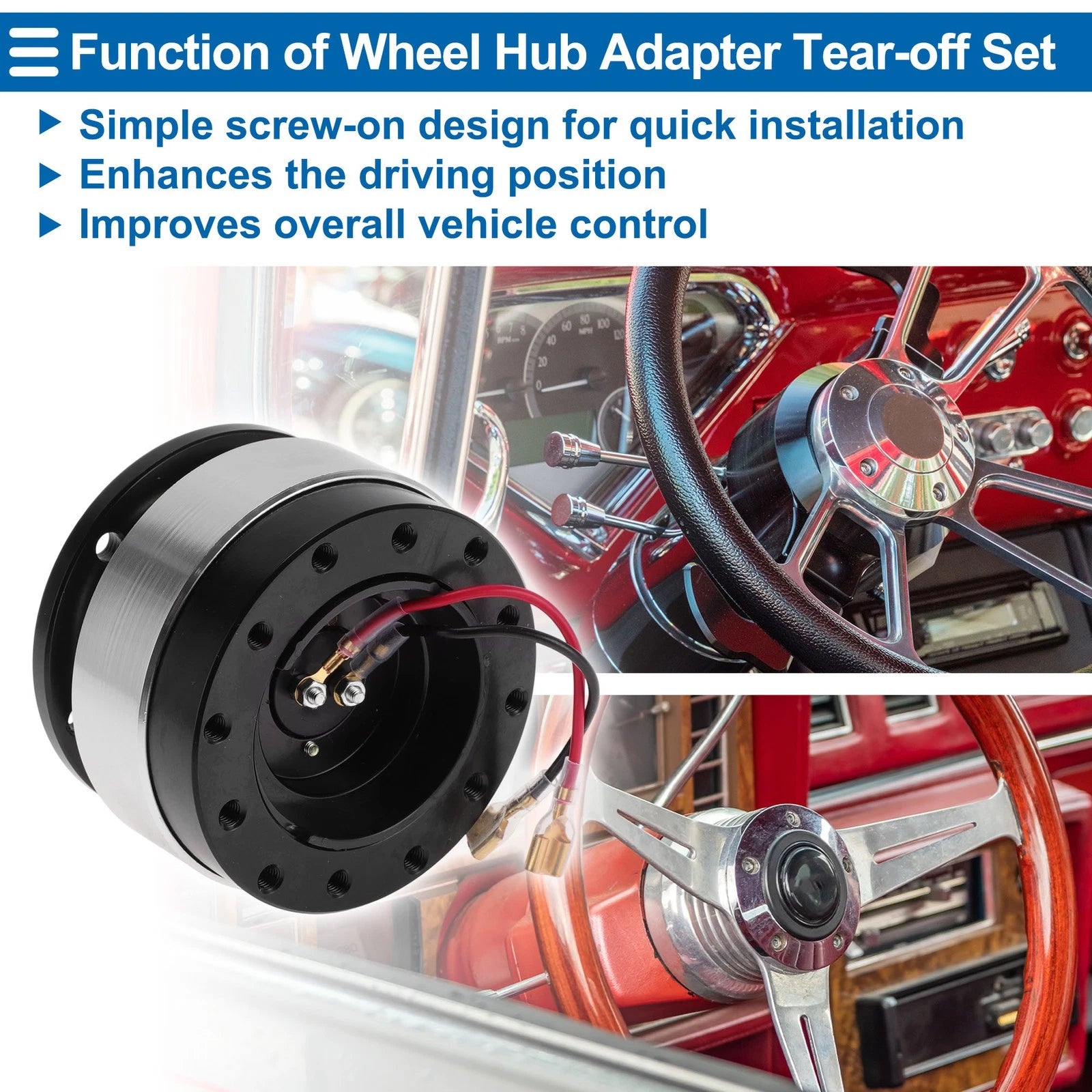 Steering Wheel Quick Release Hub Adapter 12 Hole for Universal Fit