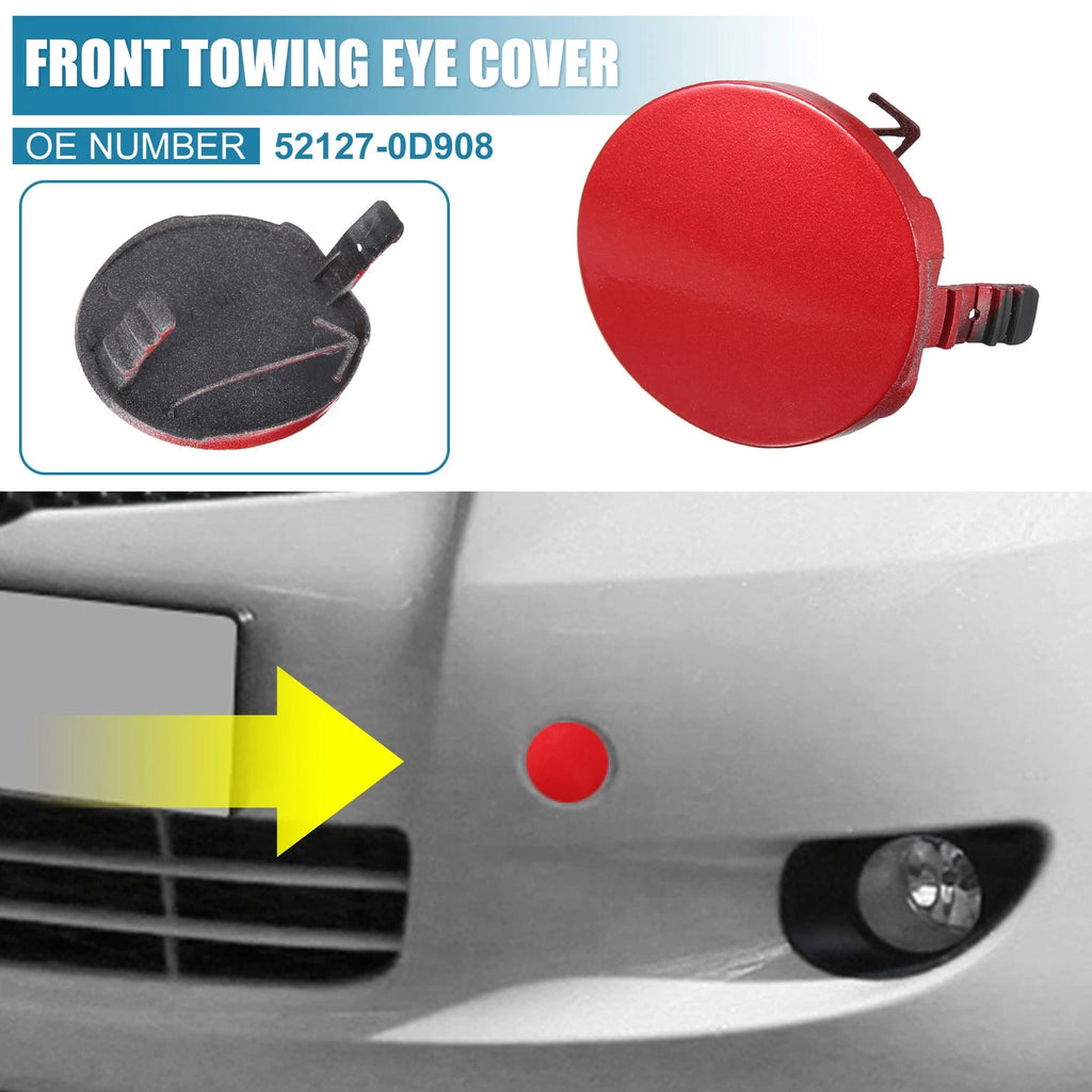 Front Bumper Tow Hook Cover Replacement for Toyota Yaris 2007–2010
