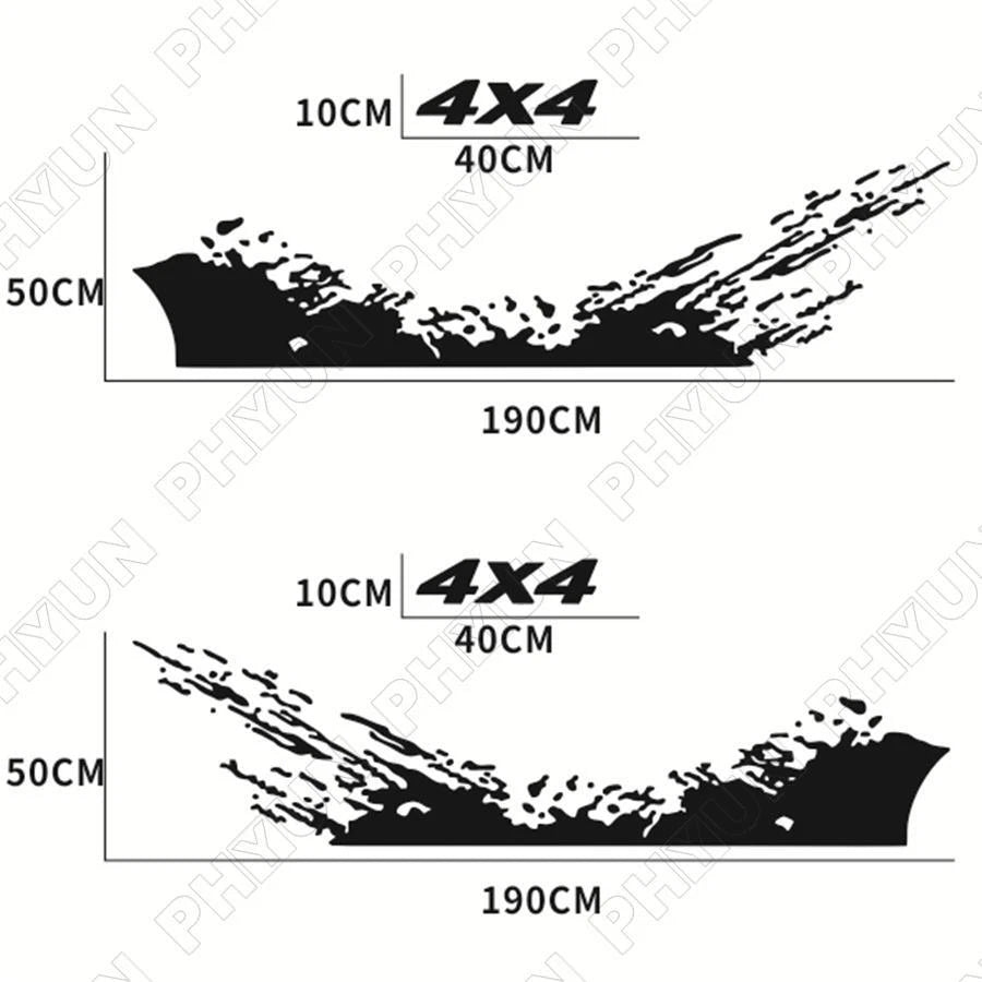 Pair Black Vinyl Splash Graphics Decals for 4X4 Truck