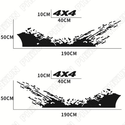 Pair Black Vinyl Splash Graphics Decals for 4X4 Truck