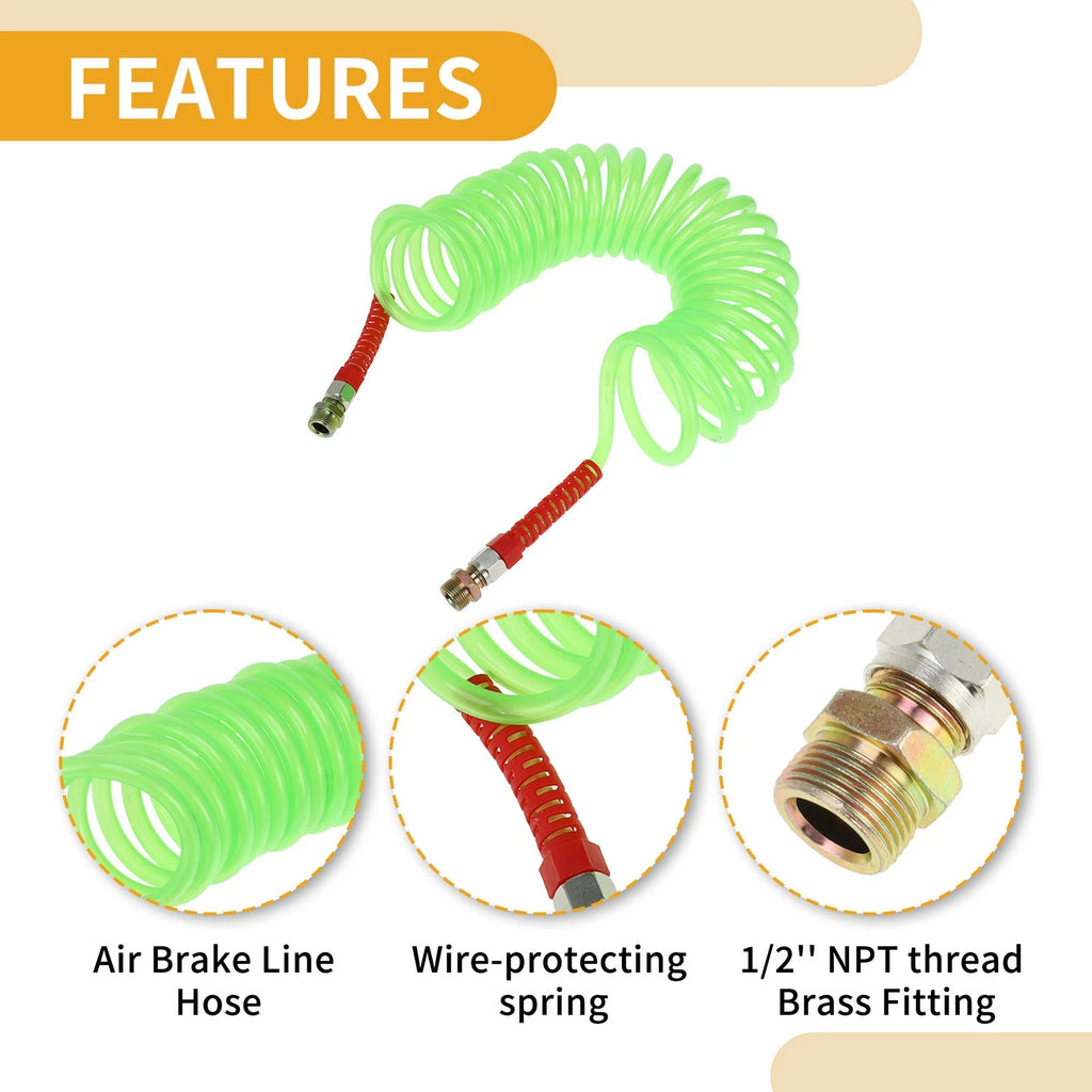 Air Brake Hose for Coiled Short Tail Line (28 Feet)