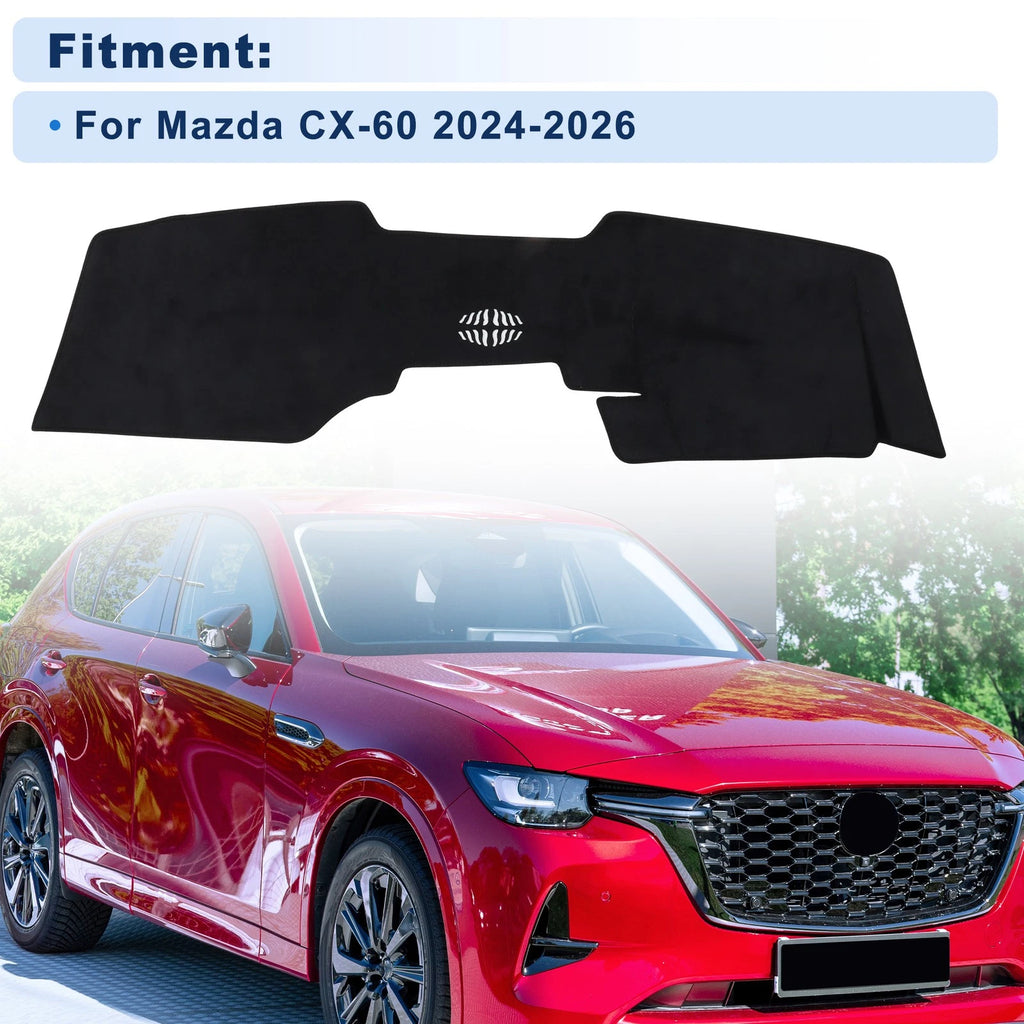 Dash Cover for Mazda CX-60 2024–2026 Without HUD Flannel Black 1 Set