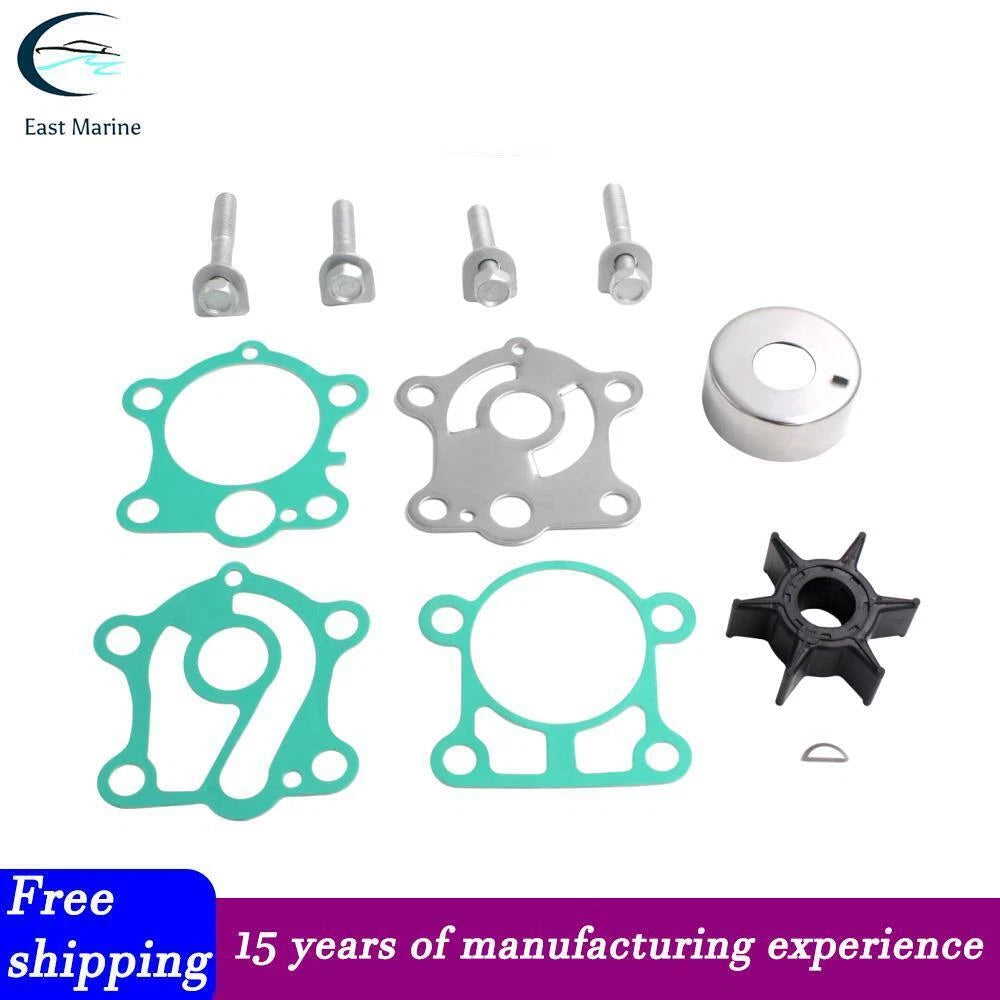 Water Pump Impeller Kit for Yamaha 2-Str 25 30 HP (6J8-W0078, 6J8-W0078-A2, 18-3430)