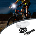 USB Rechargeable Bicycle Headlight 300 Lumens 3 Modes for LED White (—)