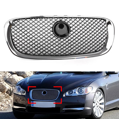Front Bumper Upper Grille for Jaguar XF (2008–2011) Chrome Black