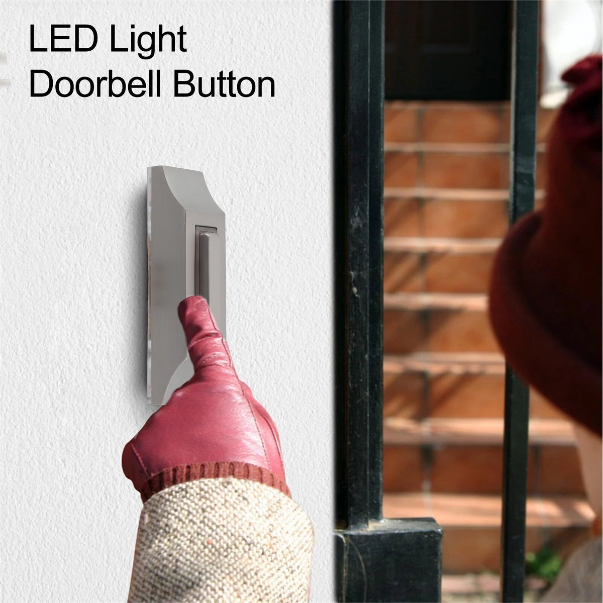 Weatherproof Wired LED Doorbell Button for Universal Use
