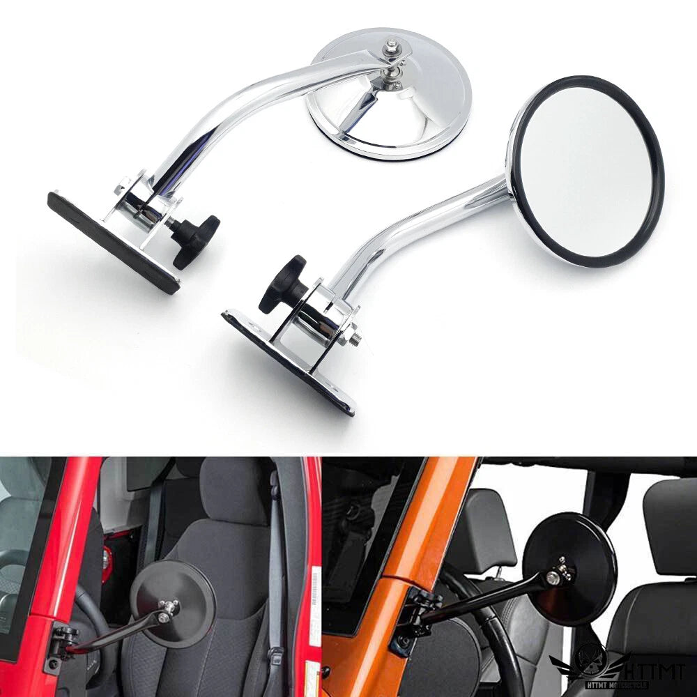Mirror Relocation Pair for Jeep Wrangler TJ JK (1997–2017) Chrome Quick Release