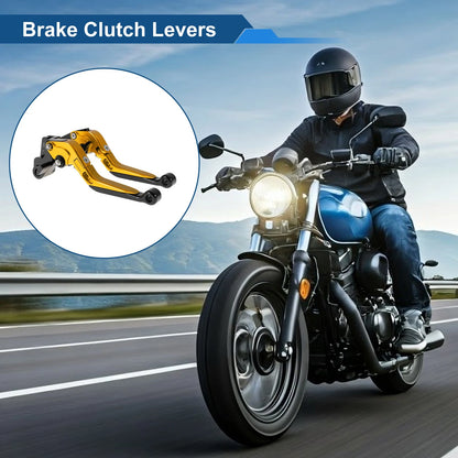 Adjustable Brake Clutch Lever for Kawasaki ER-5 (2000–2006) Gold Black
