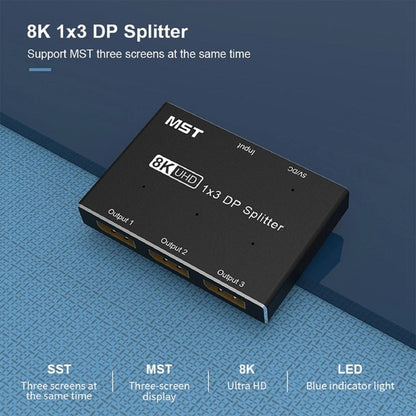 8K 1X3 DP Splitter Hub for iOS/Windows (Multi Monitor)