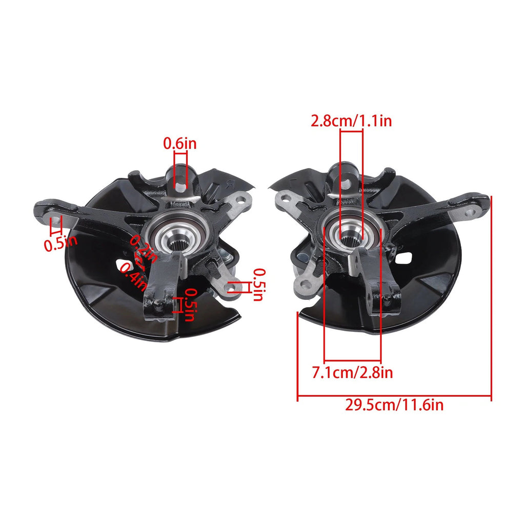 2X Front L&R Steering Knuckle & Hub Bearing Assembly for Honda Civic (2012)