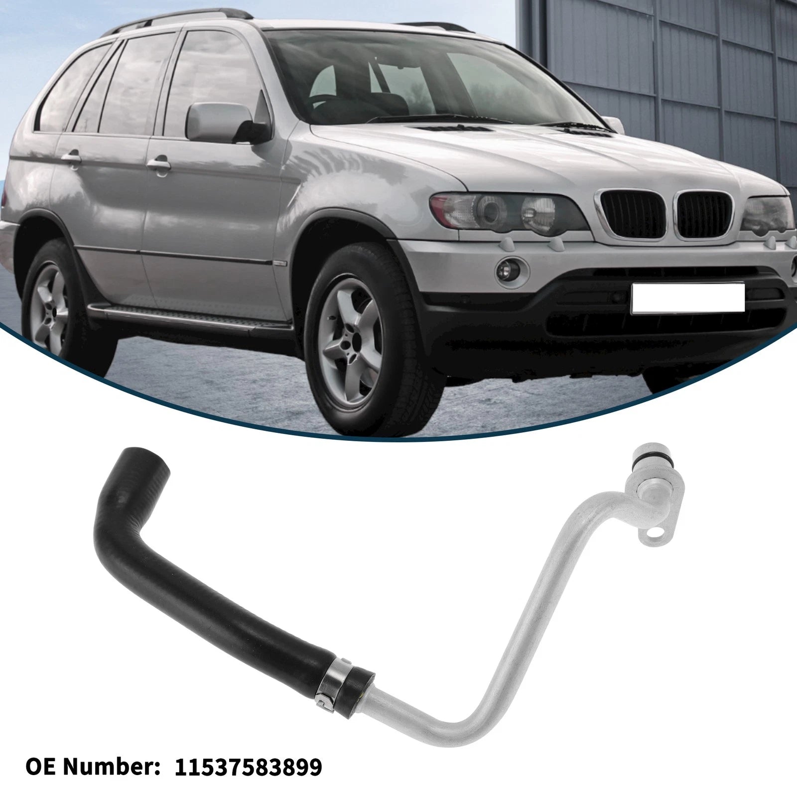 Radiator Hose Replacement for BMW X5 2011–2013 Metal Black