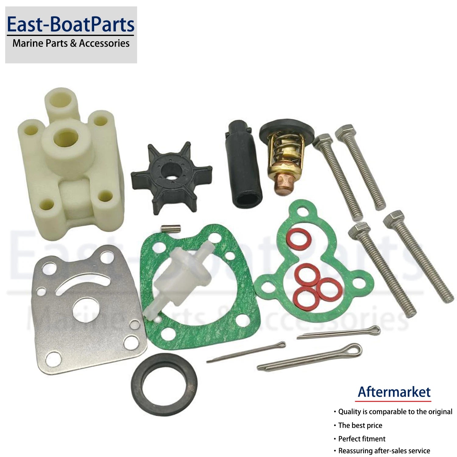 Service Parts Kit for Yamaha Outboard 4HP F4A (1998–2009) - Impeller, Filter, Thermostat