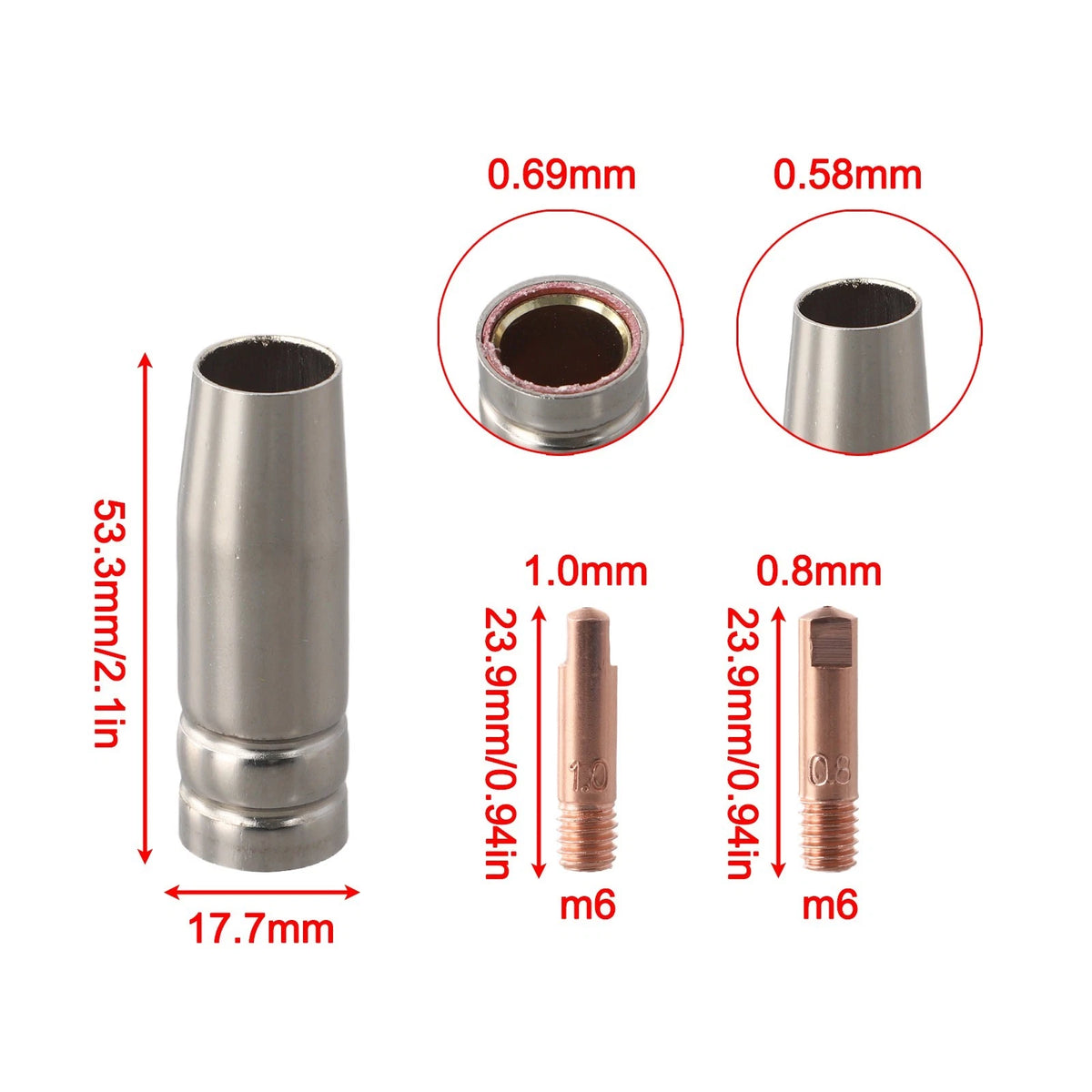 14PCS MIG Welding Accessory Kit with Copper Components