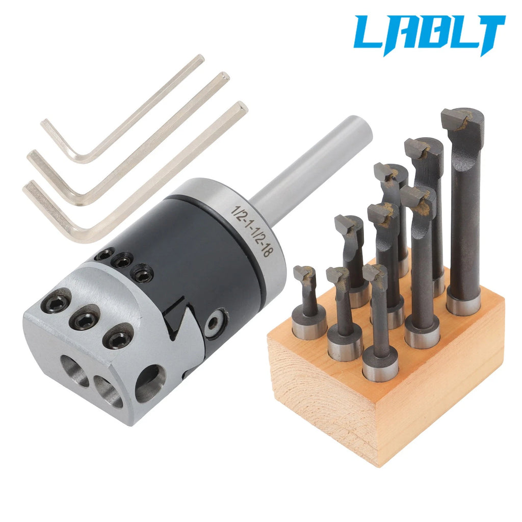 Boring Head Set for LABLT 2" + 1/2" Shank & 9Pack 1/2" C6 Boring Bar