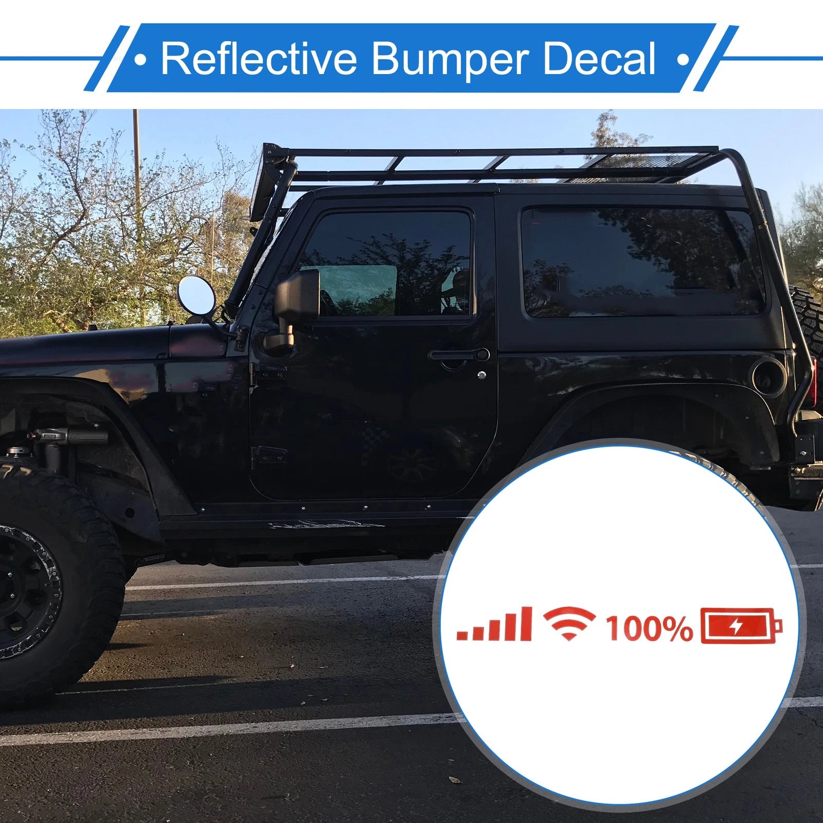 Reflective Bumper Decal for WiFi Signal (Reflective Red Square)