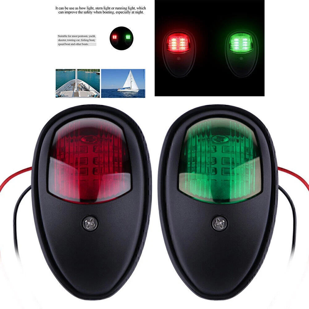 2X LED Navigation Light for Marine Boat Yacht (Bow Red Green)