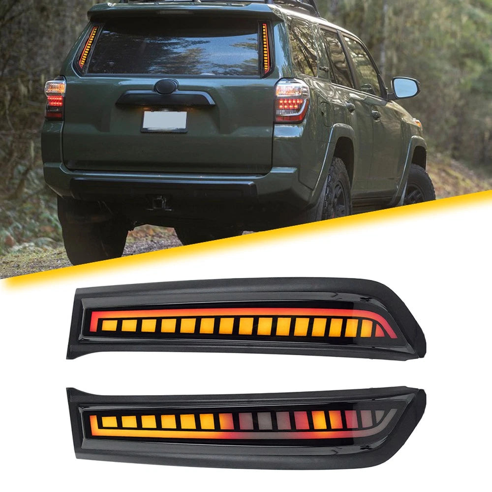 LED Smoke Lens Rear Window C Pillar Trim Tail Light for Toyota 4Runner (2010–2023)
