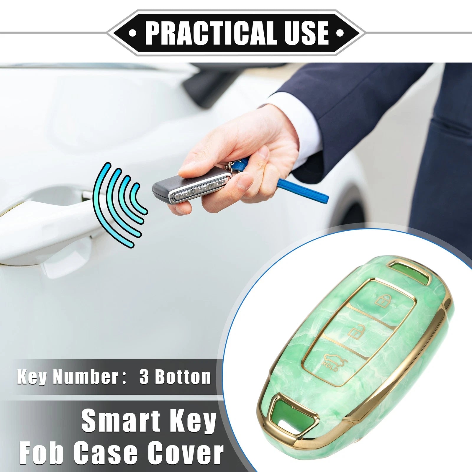Key Fob Cover Replacement for Hyundai Accent Tucson 3 Button (2005–2015)