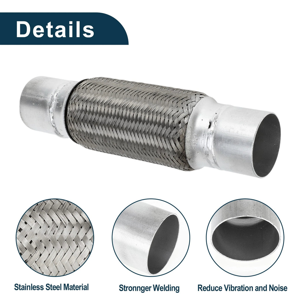 Exhaust Flex Pipe 2.59 Inch OD for Universal Applications (1 Piece)