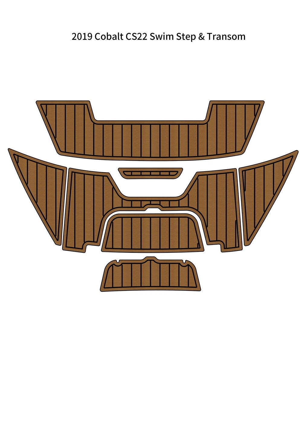 EVA Foam Swim Platform Step Pad for Cobalt CS22 (2019) - Faux Teak Deck Flooring
