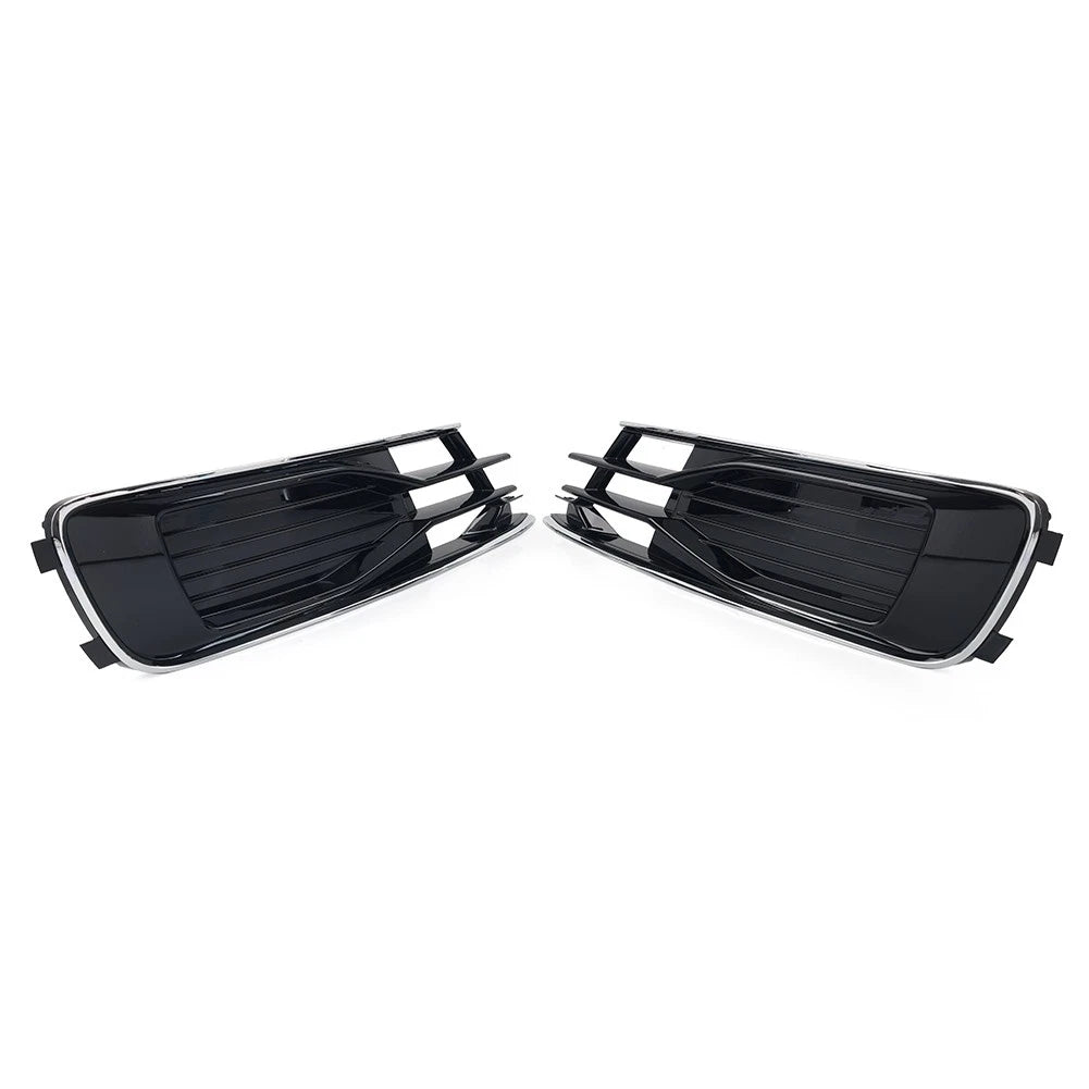 Set of 2 Front Lower Bumper Grille Covers for Audi A6 C7 (2014–2018) Chrome Trim